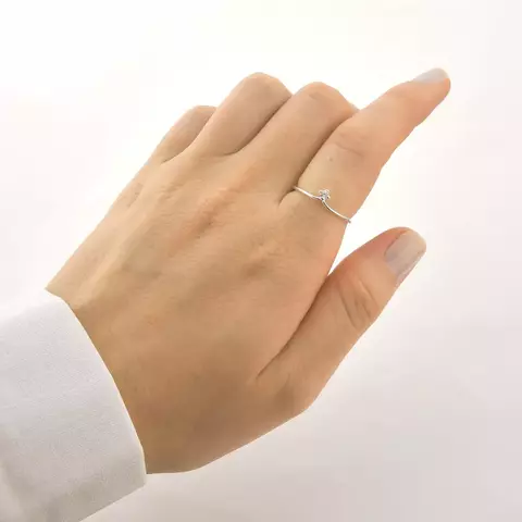 Anel Solitario Minimalista Prateado