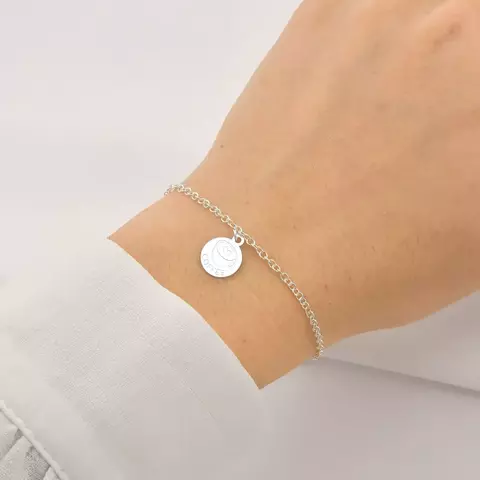 Pulseira Círculo Café Coração Laser Liso