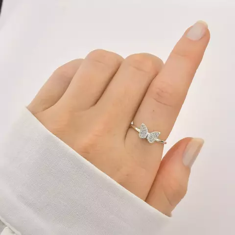 Anel Borboleta Cravejado Cristal