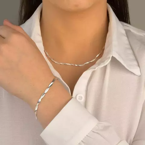 Pulseira Laminada Trancada fio 040 4 Fios