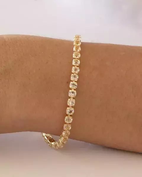 Pulseira Riviera Zirconias no Dourado