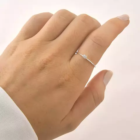 Anel Solitario Pedra Quadrada 3mm Prateado