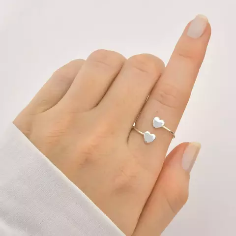 Anel Regulável Dois Corações Liso