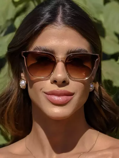 Oculos de Sol Gatinho Tatiana - Laranja Camuflado- Acetato Mola