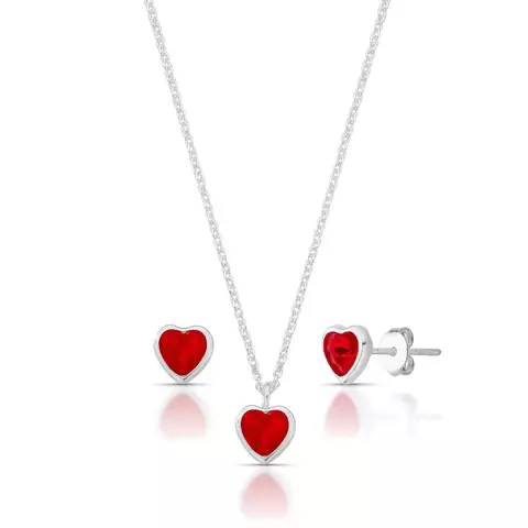 Conjunto Ponto de Luz Coração Vermelho Prateado Tamanho:45cm - comprar online