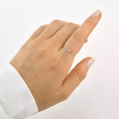 Anel solitario zirconia Prateado