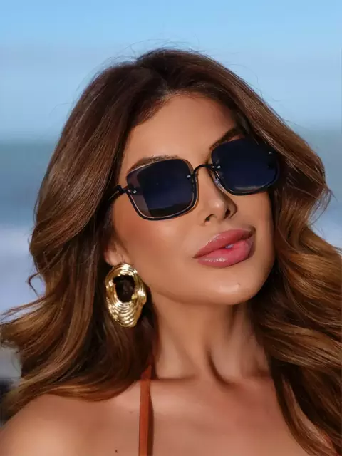 Oculos de Sol Quadrado Toronto 2.0 - Preto Degrade - Metal Premium