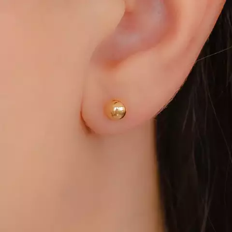 Brinco Bolinha Lisa Grande no Dourado - comprar online