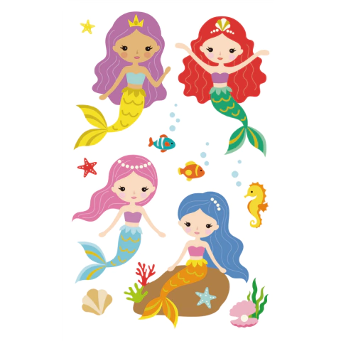 Tattoo Temporal Sirenita x 10 planchas - comprar online