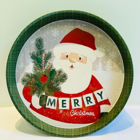 Bandeja redonda Santa Merry - 30 cm Metalica