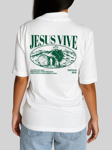 Camiseta Gola Alta Jesus Vive - comprar online