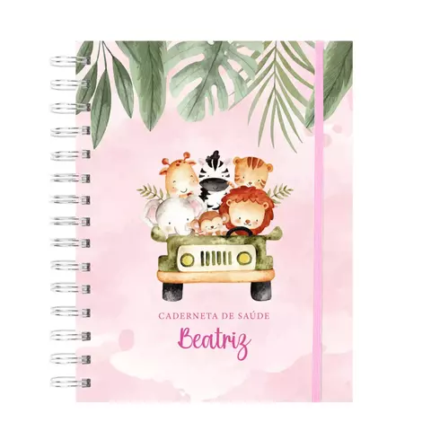 Caderneta de Vacinação - Safari rosa - comprar online