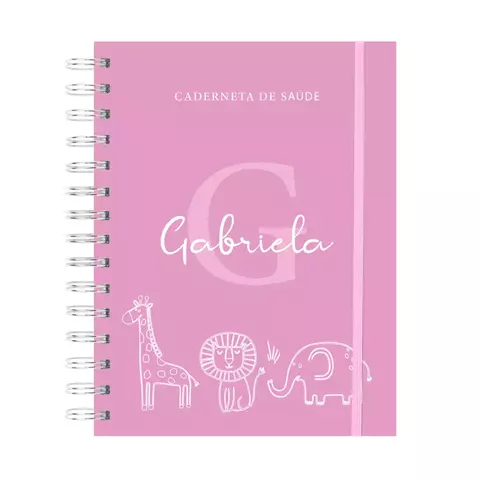 Caderneta de Vacinação - Safari minimalista rosa - comprar online
