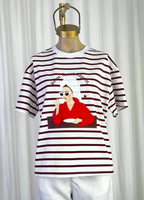 Remera Crop Rayado Relax 2 - comprar online
