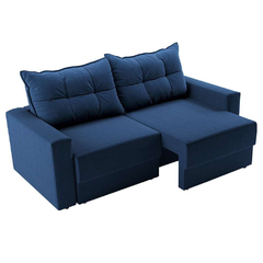 Sofá 3 Lugares Retrátil Lubeck Suede Azul Marinho 180 cm - loja online