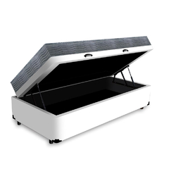 Cama Box Baú Solteiro Branca + Colchão Ortopédico D33 - Iso 100 78x188x60cm na internet