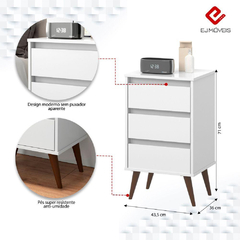 Mesa de Cabeceira Retro Wood Cinza Ofertamo Quarto - comprar online