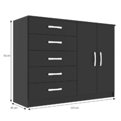 Cômoda Austin 2 pt 5 gv Preta - comprar online