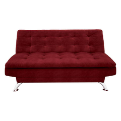 Sofá-Cama Casal 3 Lugares Premium Suede Vermelho - comprar online