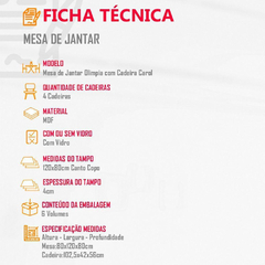 Sala De Jantar Mesa Olímpia 120cm Mdf Vidro Canto Copo Com 4 Cadeiras Grafite, Off White E Imbuia - comprar online