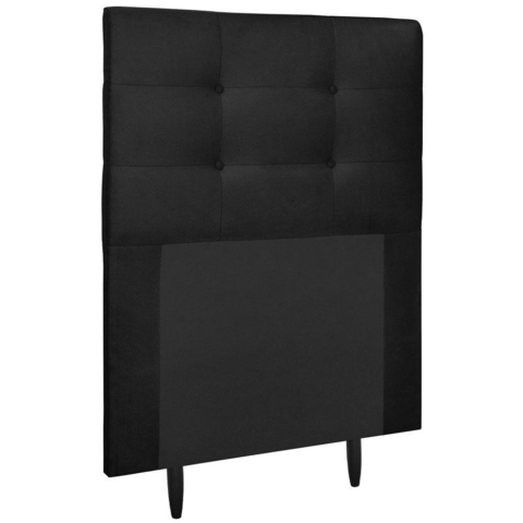 Cabeceira Cama Box Solteiro 90Cm Helena Tecido Suede Preto