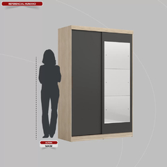 Guarda-Roupa Solteiro com Espelho 2 Portas de Correr 2 Gavetas Tuco na internet