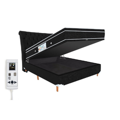Cama Box Baú e Colchão Magnético Casal com Massageador e Energia Quântica com Cabeceira Modelo Eco Prince