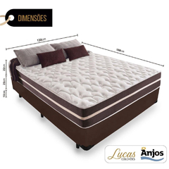 Cama Box Casal + Colchão De Molas - Classic Superlastic - 138x188x57cm Marrom - TracTools