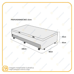 Cama Box com Baú com Auxiliar Branca 88cm - comprar online