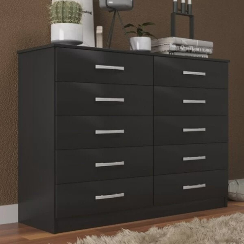Cômoda 10 Gavetas Premium Black