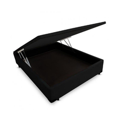 Cama Box Baú Casal Colchão Molas 69X138X188 Preto na internet