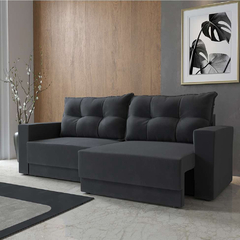 Sofá 3 Lugares Retrátil Lubeck Suede Grafite - loja online