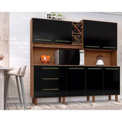 Kit Armário de Cozinha Ajax Natura Preto - comprar online