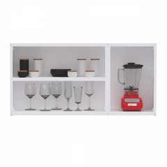 Armário de Cozinha Aéreo Titanium 3 Portas 52x105cm em Aço e Vidro Branco - comprar online