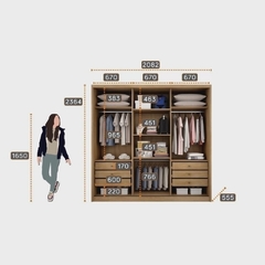 Guarda Roupa Casal com Espelho 3 Portas 6 Gavetas Montreal - comprar online