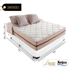 Cama Box Casal + Colchão De Molas Ensacadas - Anjos - Classic 138x188x57cm Branco - TracTools