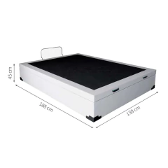 Base para Cama Box Casal Martin Premium com Baú Corino (45x138x188) Branca na internet