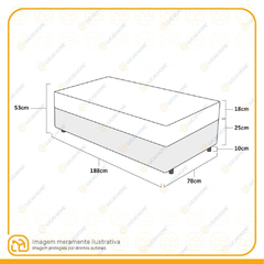Imagem do Cama Box + Colchão de Solteiro D45 Iso 150 78x188x53cm