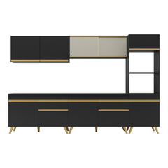 Cozinha Completa 5 peças Armário e Balcão Veneza Gb Preta na internet