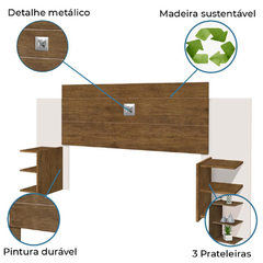 Cabeceira Para Cama Box Casal Regulável 1,40/1,60m Acapulco Jequitibá / Off White na internet