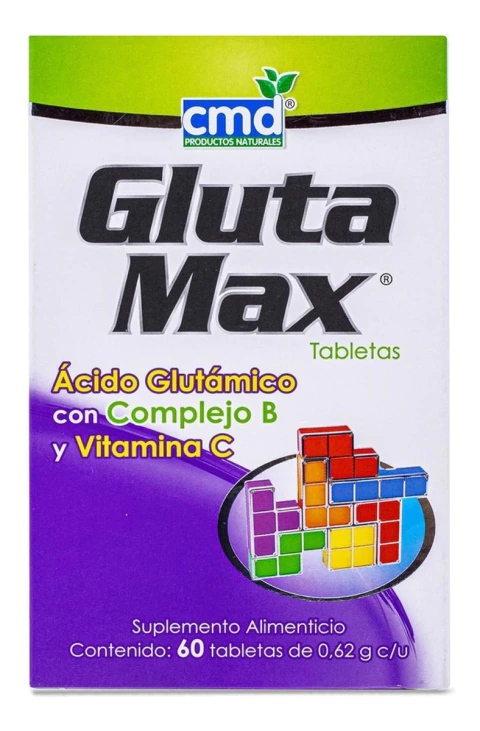 Glutamax 60 Tab .62g C/u Acido Glutamico Con Complejo B Y Vi