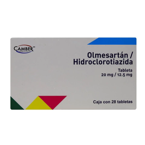 Olmesartán/hidroclorotiazida 20 Mg/12.5 Mg 28 Tabletas