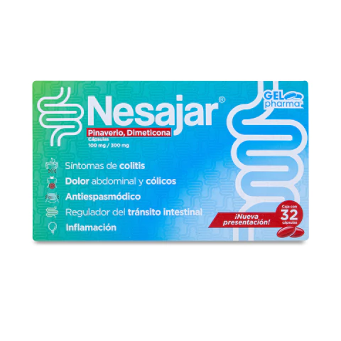 Nesajar Cápsula 100 Mg/300 Mg, 32 Cápsulas - Gelpharma, S.a. De C.v.