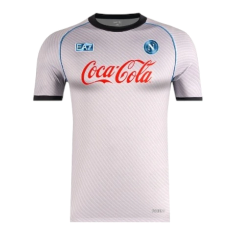 Camisa Napoli Treino 25/26 - Torcedor EA7 Masculina - Branca e cinza
