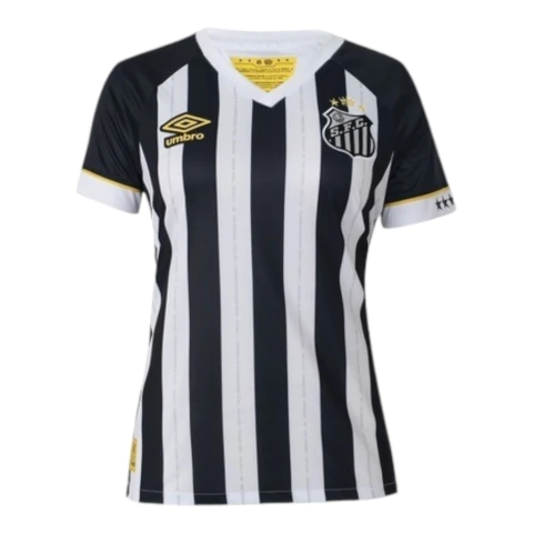 Camisa Santos II 23/24 - Torcedor Umbro Feminina - Preta e branca