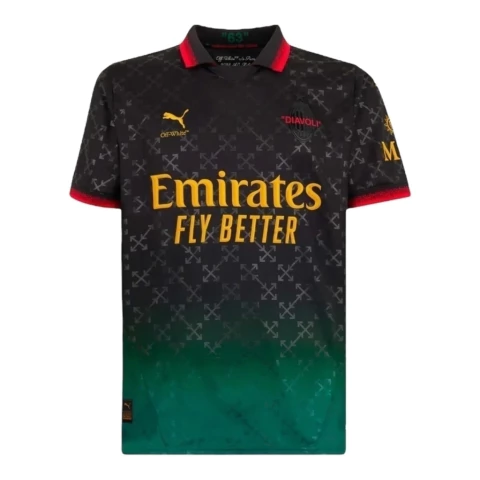 Camisa AC Milan Edição especial 25/26 - Torcedor Puma Masculina - Preta com detalhes em verde