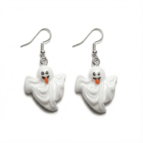 Brinco Fantasma Ghost Halloween Divertido Estilo Gótico Cute Kawaii Alternativo