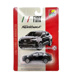 Miniatura Fiat Fastback Preto - Escala 1/64 Metal - CKS Brinquedos