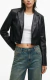 Blazer Cropped Couro Pu