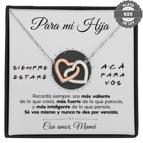 Collar de corazones con tarjeta dedicatoria "Siempre estaré" - comprar online